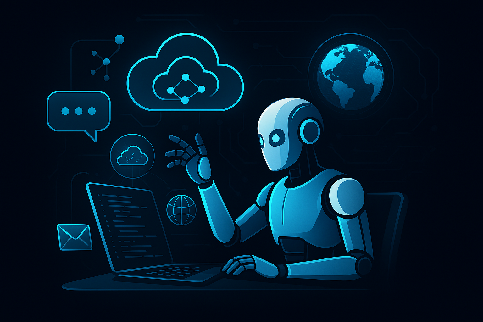 AI Cloud Contact Illustration